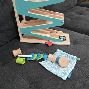 Classic Wooden Ramp Racer by Unknown Brand - Blue and Natural